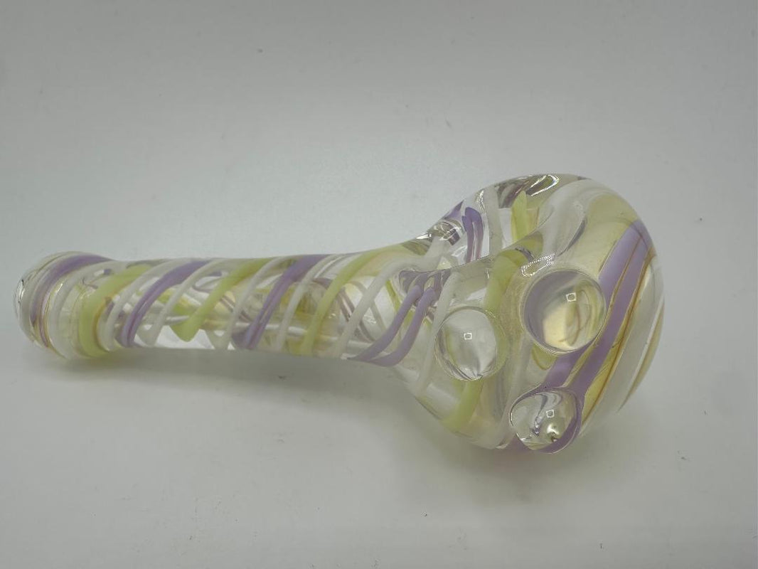 Crondo Glass Dry Pipe - Glow In The Dark Spiral Lined
