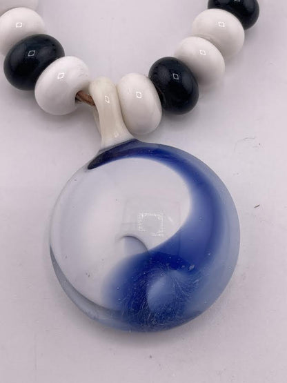 Phranq Glass Necklace -  Blue Swirl
