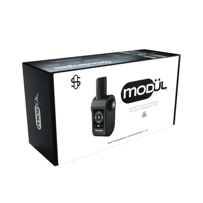 Stündenglass Modul packaging, showcasing advanced gravity infusion technology for concentrates.