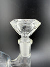 14mm diamond cut bowl featuring intricate design and clear glass craftsmanship for premium smoking experience.