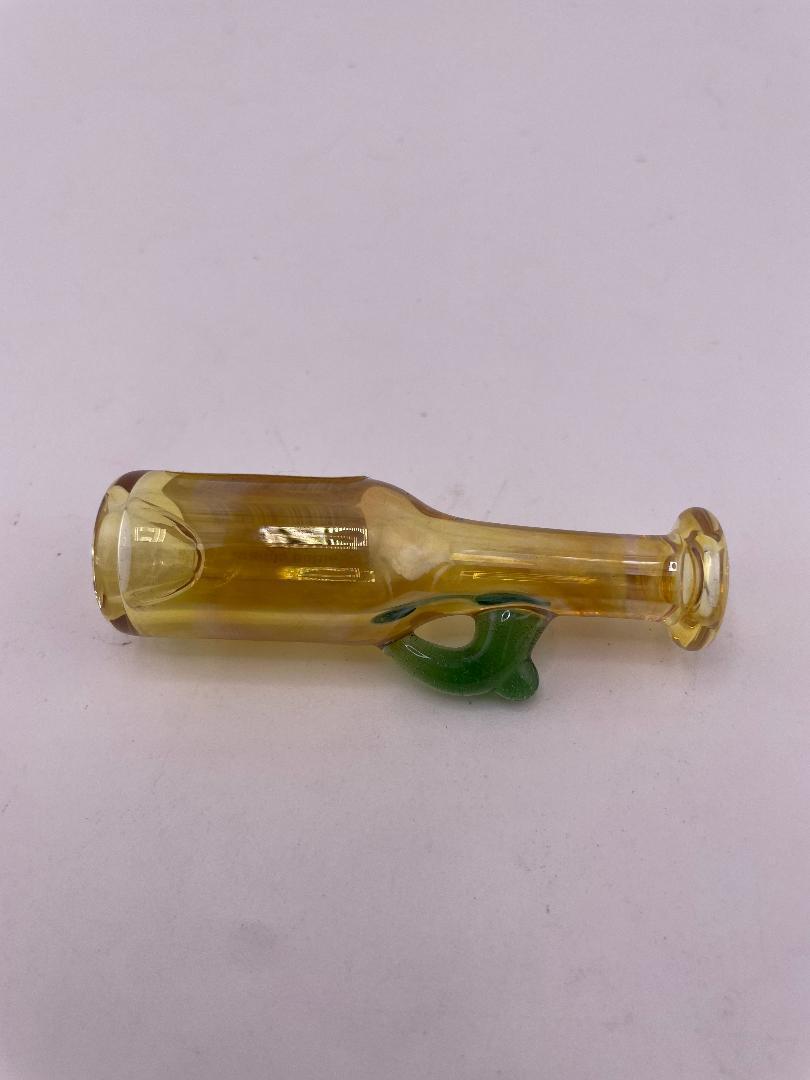 Brando Glass Onie / Chillum Pipe - Fumed Bottle w/ Color Handle