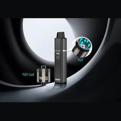 Yocan Cubex Vaporizer with TGT Coil, showcasing sleek design and advanced vapor technology.