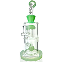 AFM Glass 10" Astor Double Perc Dab Rig M006 14mm 90° with dual percolators for smooth filtration and hits.