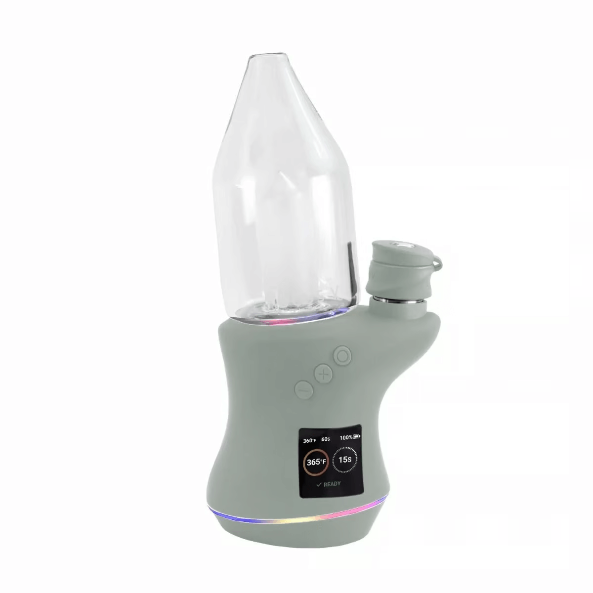 Focus V Carta 2 Smart Rig in matte gray with digital display for precise dabbing control.