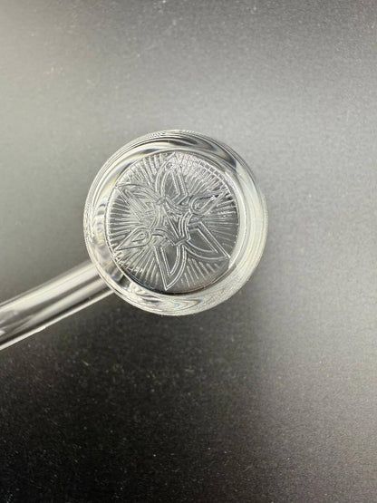 ESB Titty Quartz Banger 14mm 90 with detailed star design, ideal for vaporizing concentrates and enhancing smoking experience.