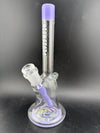 Highgrade Glass Mini Beaker - Color Accented Lip Wrap & Downstem w/ Wig Wag Reversal Bottom 10mm 45°