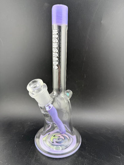 Highgrade Glass Mini Beaker - Color Accented Lip Wrap & Downstem w/ Wig Wag Reversal Bottom 10mm 45°