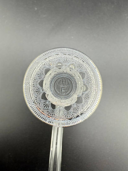 Highly Educated Control Tower Quartz Banger showcasing intricate design and logo, perfect for dabbing enthusiasts.