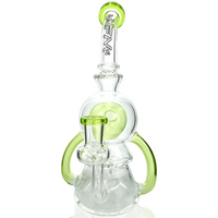 AFM Glass 9" Double Pump Recycler Dab Rig TX078 14mm 90°