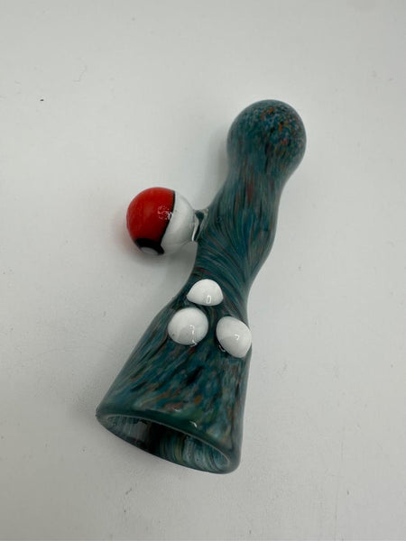 Paulson Pieces One Hitter / Chillum - Teal Frit w/ Pokeball