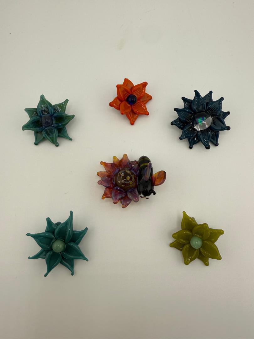 Pablos Glass Flower Pendants