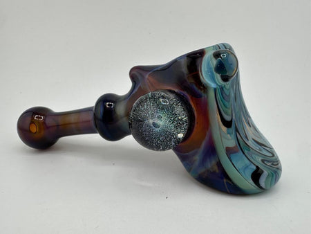 HighGrade Glass Dry Pipe - Fully Worked Hammer w/ Wig Wag Cap & Dichro Marble Attachment