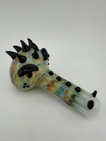 Filla John Glass Hand Pipe - Simple Colorful Dragon