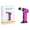 Maven Volt Butane Torch in purple with packaging, featuring adjustable jet flame and safety features.