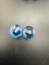 Mop Head Glass Gauges in 15/16" size, showcasing blue artisan glass with unique swirl textures.