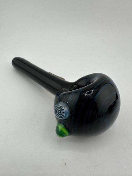 Filla John Glass Dry Pipe - Black w/ Line Work Pipe