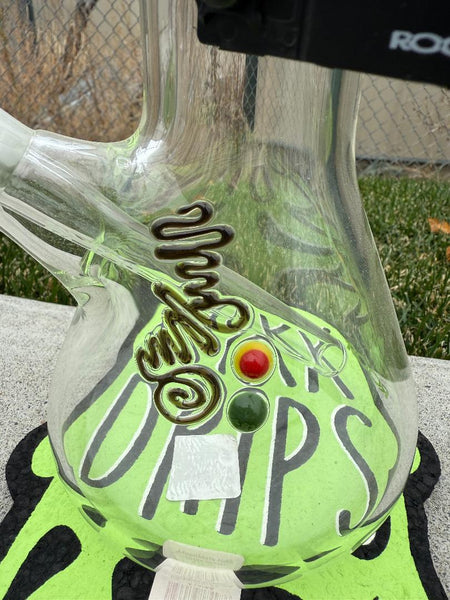 ROOR Glass 14" Beaker 50 x 7mm Thick 14mm 45° - Green