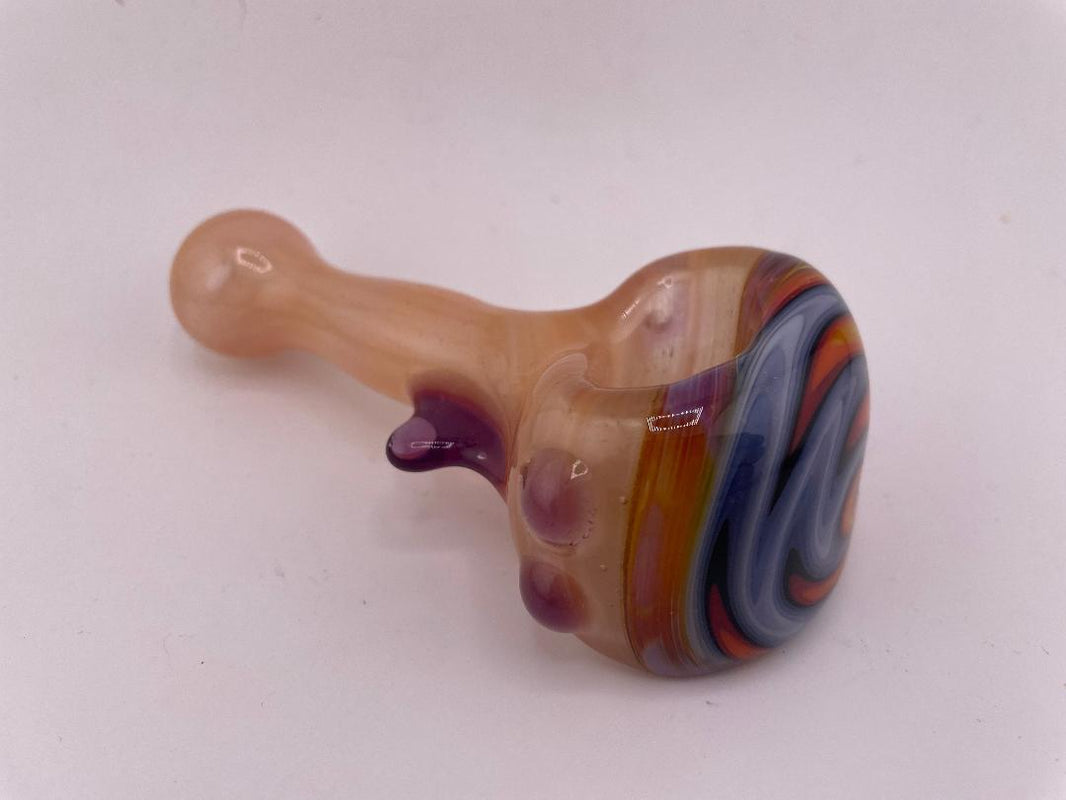 Highgrade Glass Dry Pipe - Full Color w/ Reversal Wig Wag Cap