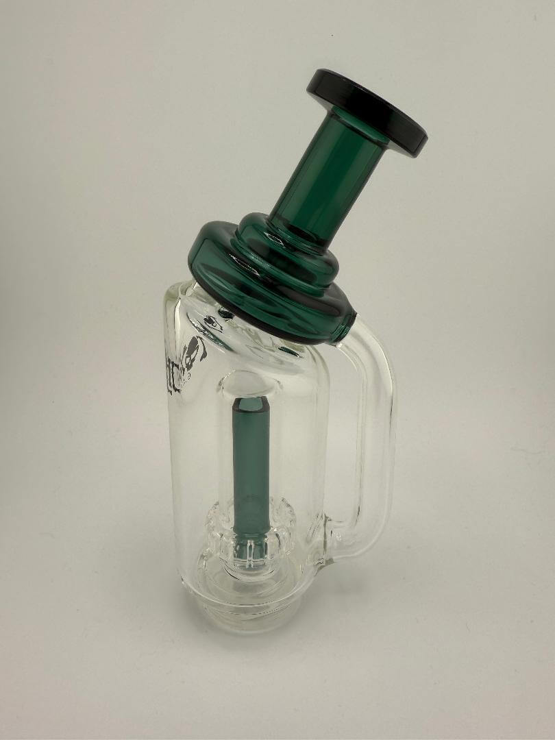 Toxic Glass Fused Shower Carta Glass Replacement Top in green, designed for premium filtration and enhanced dabbing experience.