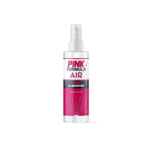Pink Formula Air 4oz Odor Eliminator spray bottle for smoke and odor neutralization.