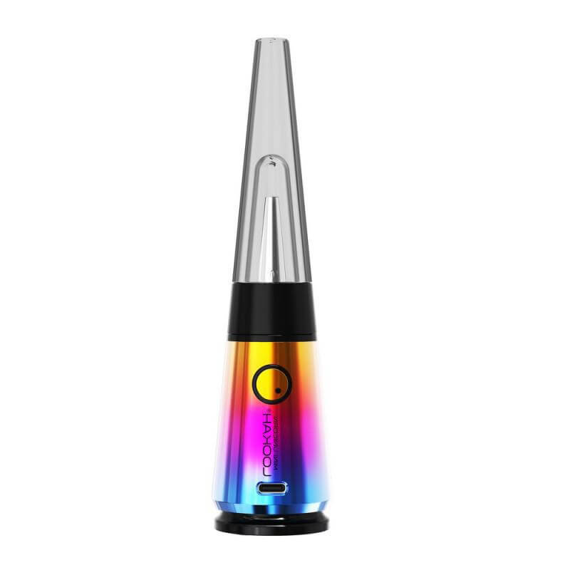 Lookah Unicorn Mini Electric Dab Rig in vibrant rainbow colors for portable vaping.