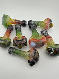 Mop Head Glass Dry Pipe - Frit Rasta Pipe