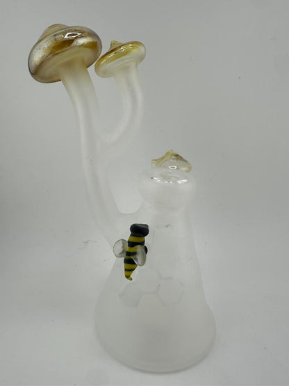 Filla John Glass Flower Bubbler - Mushroom Bee