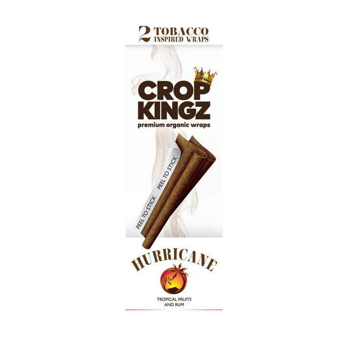 Crop Kingz Tobacco Inspired Wraps - Hurricane flavor, 2 premium organic hemp wraps for a smooth smoking experience.