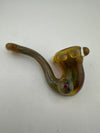 Pugsley Glass Sherlock Pipe – Fumed w/ Opal Encasements & Tactile Knobs