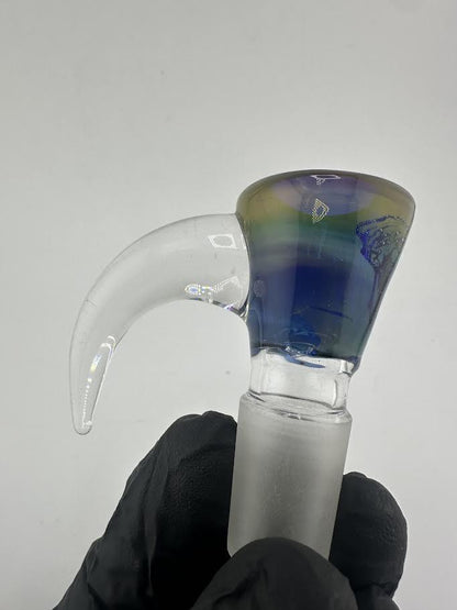 JP Killman Glass Flower 18mm Bowl / Slide - Laser Etched w/ Horn