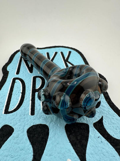 Filla John Glass Hand Pipe - Fully Worked with Tactile Dots
