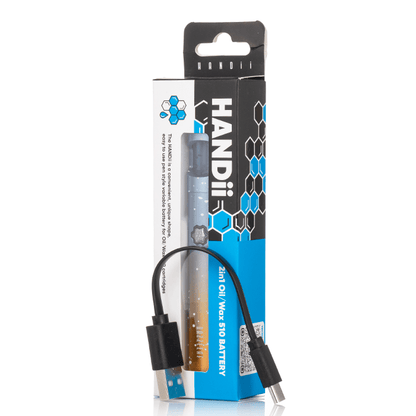Dazzleaf HANDii VV 510 Thread Battery with magnetic top cap, featuring adjustable voltage levels and portable design.