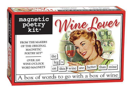 Magnetic Poetry Kit for Wine Lovers featuring word magnets for creative expression and poetic fun.