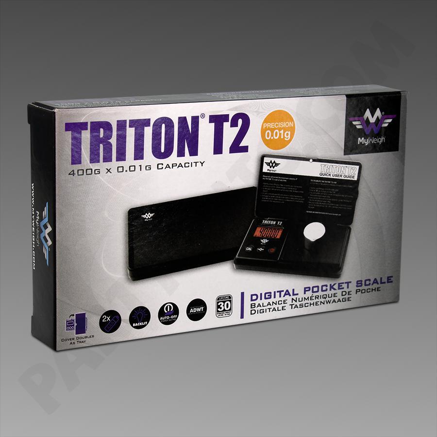 Triton T2 Digital Pocket Scale with 400g x 0.01g capacity for precise measurements.