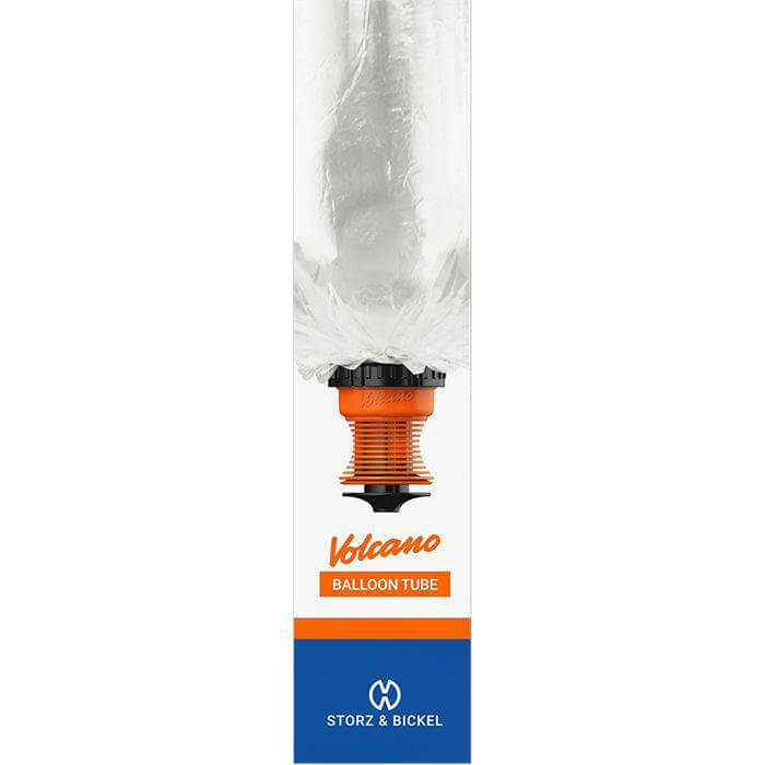 Storz & Bickel Volcano Balloon Tube packaging with orange detail, designed for VOLCANO vaporizers. High-quality, durable material.