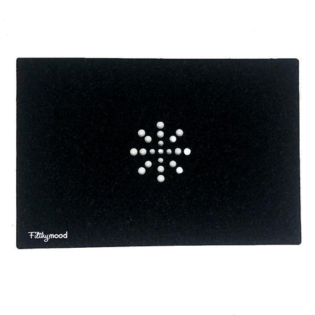 Filthy Mood Sink Mat in black with decorative design, designed to protect glassware during bath-time.