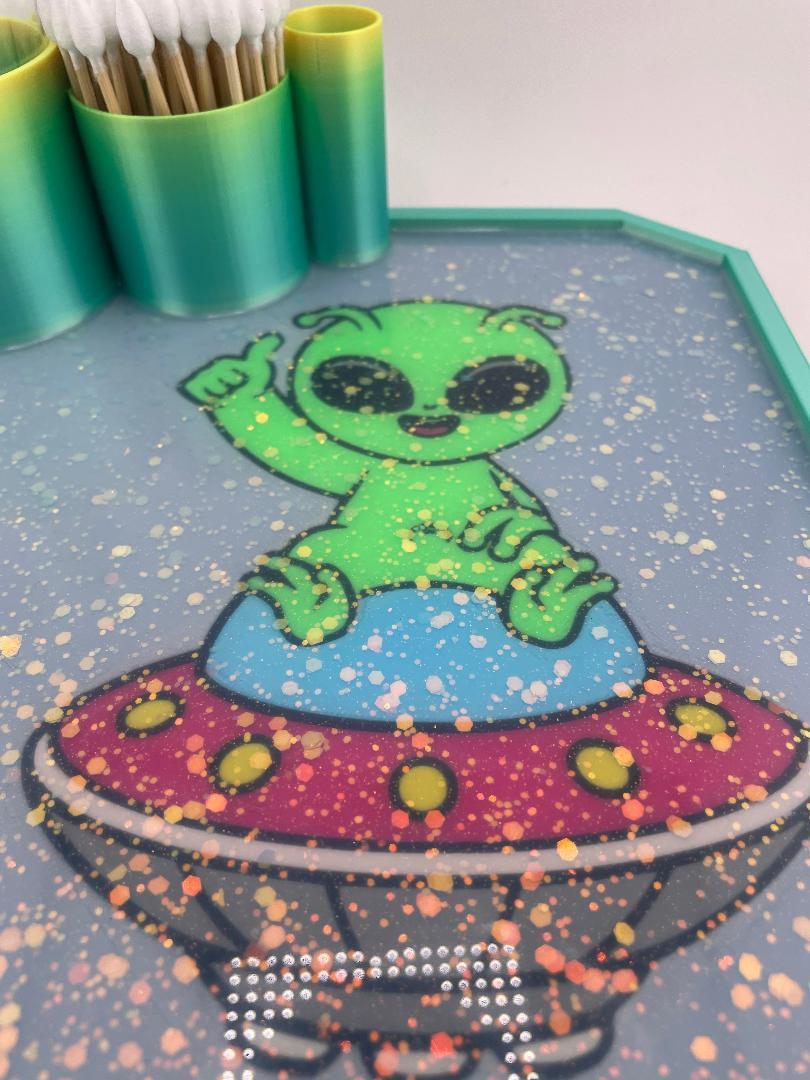 Kandy Custom 3-D Prints Sesh Tray Organizer  - UFO Alien