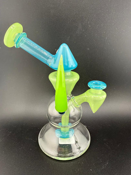 Mank Glass Multi Colored Horn Banger Hanger 10mm 90°