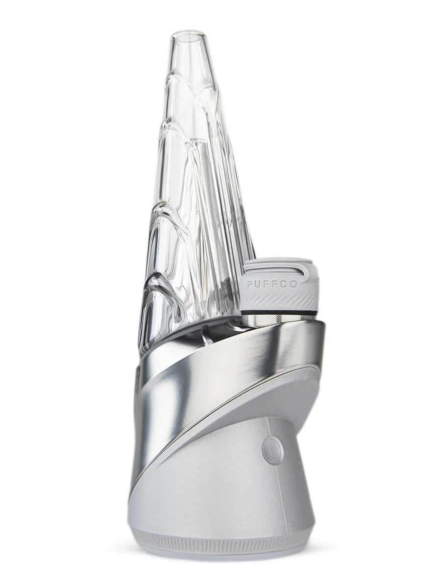 Puffco Peak Pro Guardian 3DXL vaporizer with chrome finish and glass design, limited edition for luxury concentrate consumption.