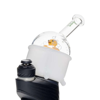 Hemper Ducky Puffco Peak attachment with playful duck design and showerhead percolator for smooth hits.