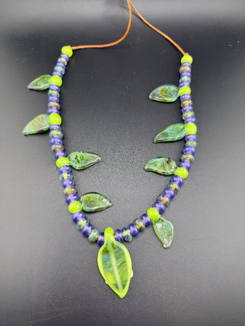 Phranq Glass Slime Leaf Necklace