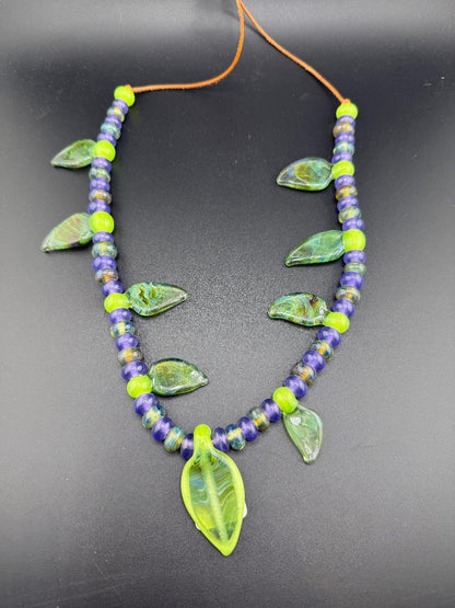Phranq Glass Slime Leaf Necklace