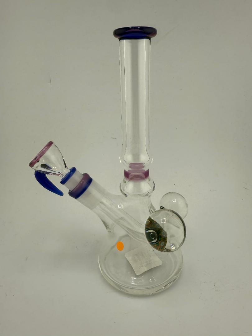 Lylo Glass Color Accent Mini Beaker 10mm, handmade, perfect for concentrates or dry herbs, compact design.