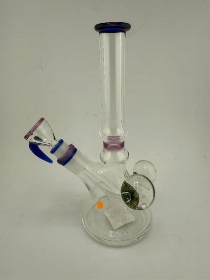Lylo Glass Color Accent Mini Beaker 10mm, handmade, perfect for concentrates or dry herbs, compact design.