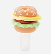 Empire Glassworks 14mm slide featuring a whimsical hamburger and doughnut design, adding fun to your smoking setup.