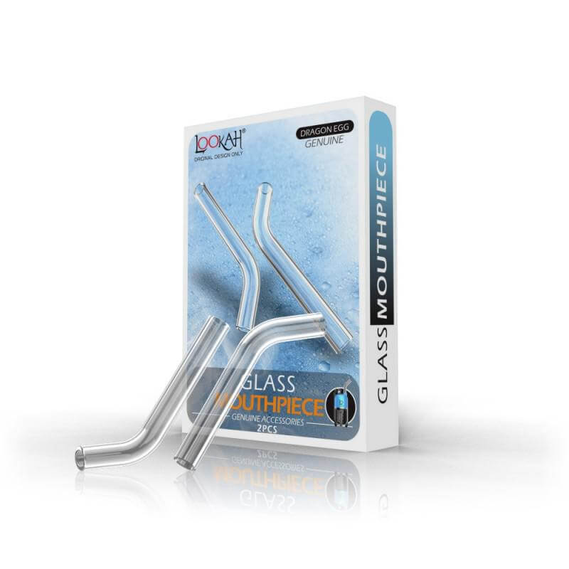 Lookah Dragon Egg Glass Mouthpieces pack, 2 pcs borosilicate glass for electric dab rig and e-rig accessories.