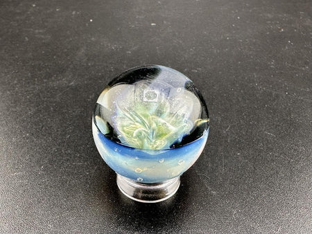 Elbow Tim Glass Fume Chaos Marble – Stunning handcrafted glass art marble, 1 inch, showcasing vibrant colors and patterns.