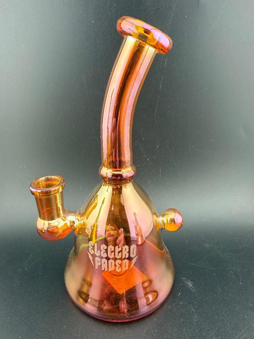 Electro Faded 5.5" Banger Hanger 14mm 90° in vibrant orange chrome finish.