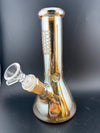 Electro Faded 8" Beaker 14mm 45° water pipe in Tan Chrome finish on a black background.