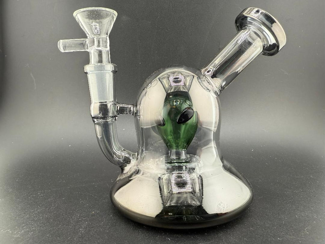 Electro Faded Alien Rig 6" 14mm 90° – vibrant glass rig with unique design and compact size.